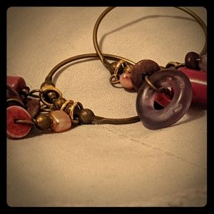 Purple Themed Beaded Earrings